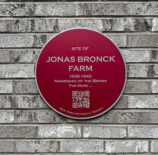 Jonas Bronck plaque