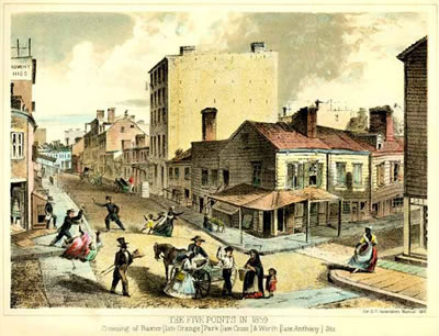 Historic illustration of old new york-Five Points